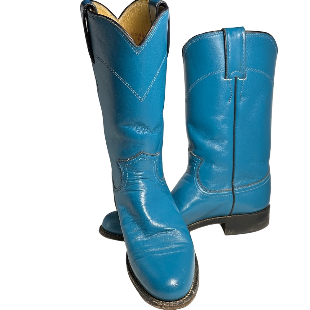 Justin Roper Turquoise Blue Cowboy Boots – Size 5.5